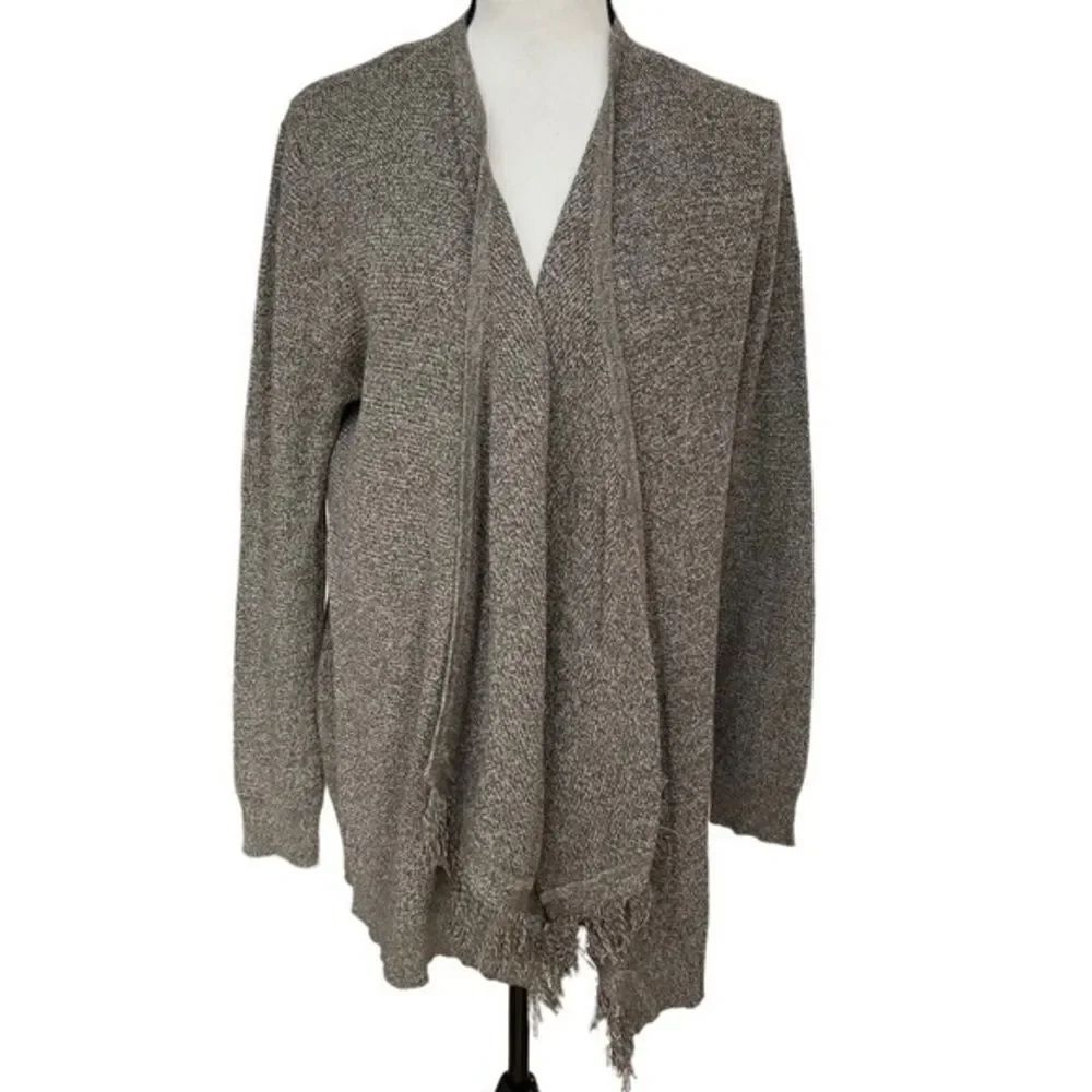 Bob Timberlake cotton blend olive heathered open front cardigan size L
